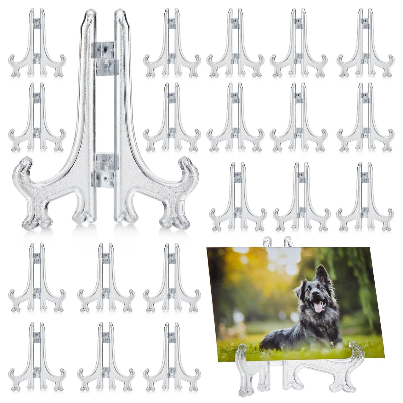 24 Pack 3-inch Mini Easel Display Stand for Sports Trading and Baseball Cards - Small Acrylic Holder for Pictures